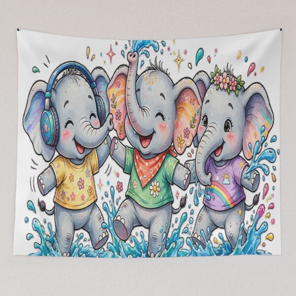 Item preview, Three little elephants designed and sold by urbanshop7.