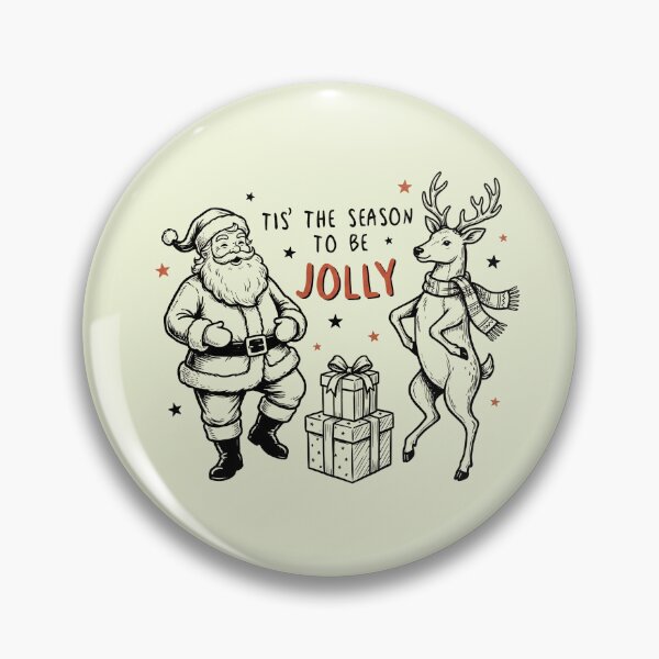 Item preview, Tis the Season to be Jolly Santa Reindeer Vintage Christmas  designed and sold by Milasneeze.
