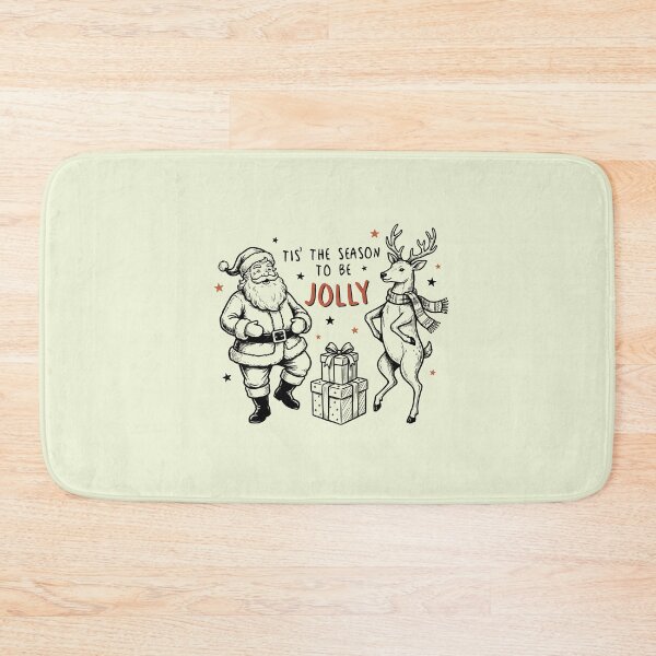 Item preview, Tis the Season to be Jolly Santa Reindeer Vintage Christmas  designed and sold by Milasneeze.