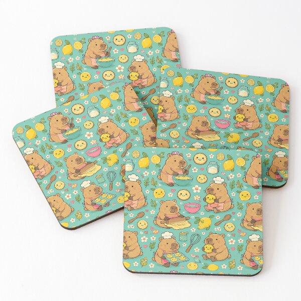 Item preview, Capybara Lemon Cookie Pattern designed and sold by Soft Berry Studio.