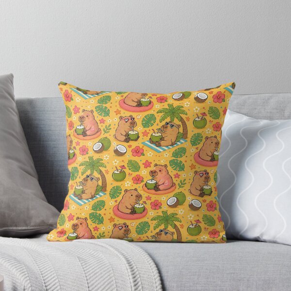 Item preview, Capybara Tropical Coconut Pattern designed and sold by Soft Berry Studio.