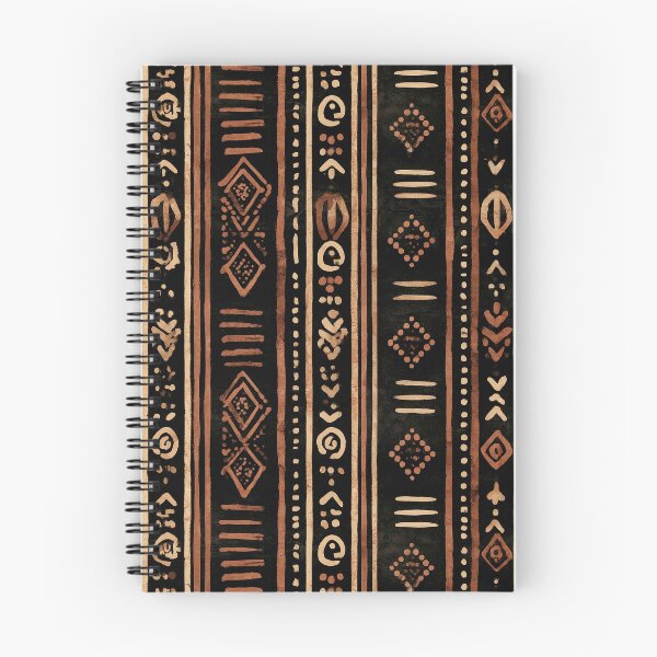 Item preview, Mudcloth Stripe Pattern Terracotta Cream Black Batik designed and sold by Nine Lives Studio.
