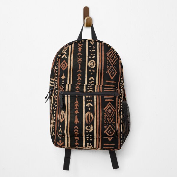 Item preview, Mudcloth Stripe Pattern Terracotta Cream Black Batik designed and sold by Nine Lives Studio.