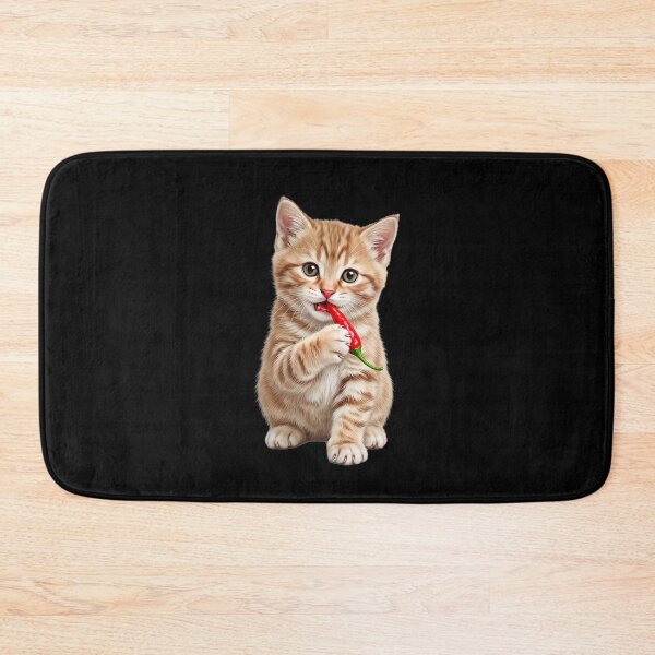 Item preview, Cute cat eats a chili designed and sold by ReneMM.