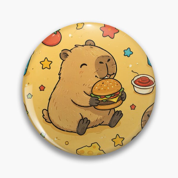 Item preview, Capybara Burger Party Pattern designed and sold by Soft Berry Studio.