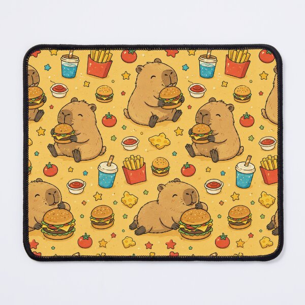 Item preview, Capybara Burger Party Pattern designed and sold by Soft Berry Studio.