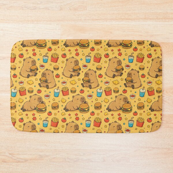 Item preview, Capybara Burger Party Pattern designed and sold by Soft Berry Studio.