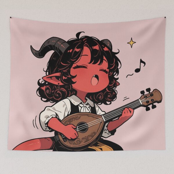 Item preview, Tiefling bard designed and sold by The King's general goods.