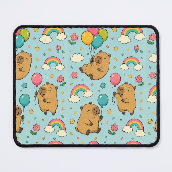 Item preview, Capybara Rainbow Balloon Pattern designed and sold by Soft Berry Studio.