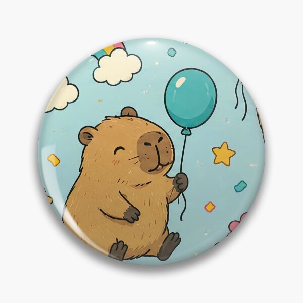 Item preview, Capybara Rainbow Balloon Pattern designed and sold by Soft Berry Studio.