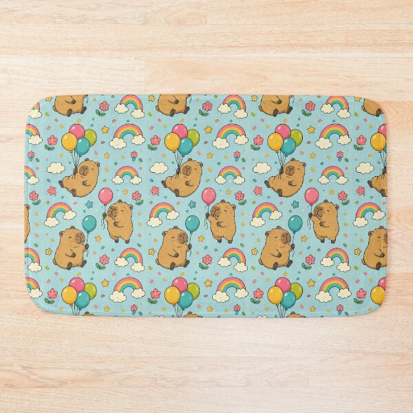 Item preview, Capybara Rainbow Balloon Pattern designed and sold by Soft Berry Studio.
