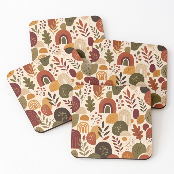 Item preview, Retro Autumn Botanical Pattern – Mid Century Fall Abstract Art designed and sold by astersgraphics.