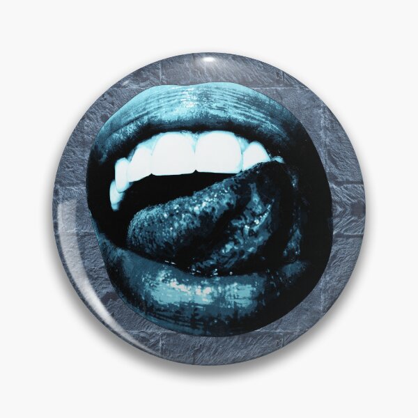 Item preview, Glossy Blue Lips Tongue Out Goth Glam designed and sold by Ghoul Enterprises.