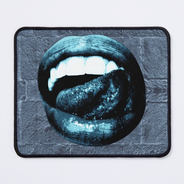 Item preview, Glossy Blue Lips Tongue Out Goth Glam designed and sold by Ghoul Enterprises.