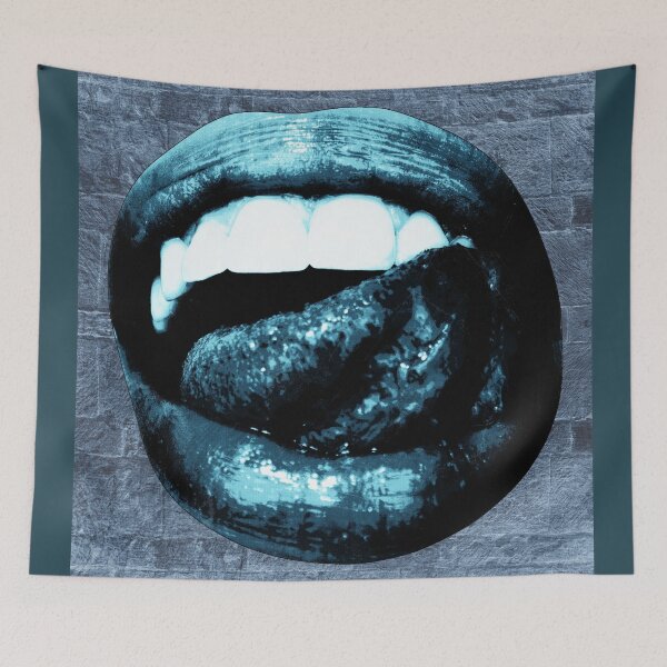 Item preview, Glossy Blue Lips Tongue Out Goth Glam designed and sold by Ghoul Enterprises.