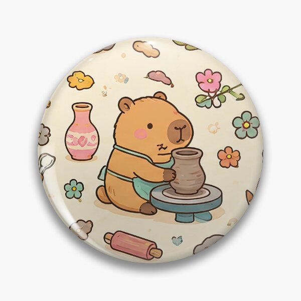 Artikelvorschau, Capybara Pottery Studio Muster entworfen und verkauft von Soft Berry Studio.