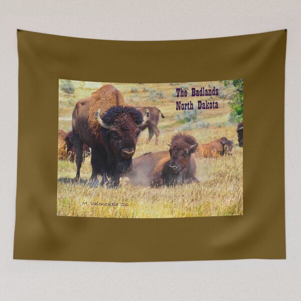 Item preview, Badlands Bison Kicking up Dust designed and sold by Marielle Valenzuela.