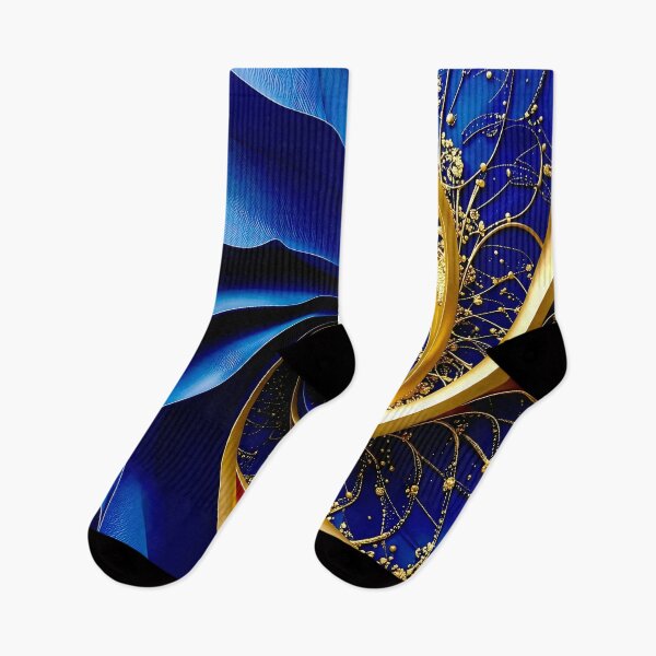 Item preview, Intricate Duality of Royal Navy Velvet and Gold Filigree designed and sold by Vicky Brago-Mitchell®.
