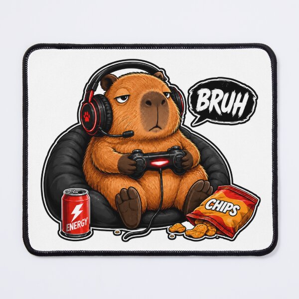 Item preview, Bruh Gamer Capybara Funny Gaming designed and sold by WeirdlyMild.