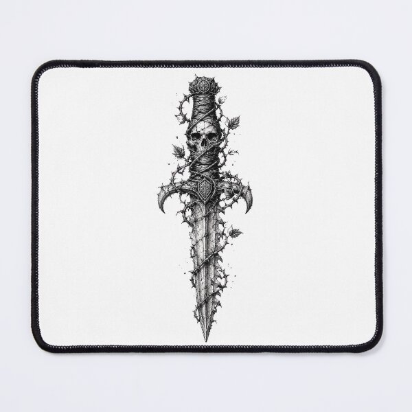 Item preview, Gothic Skull Dagger Wrapped In Thorny Vines designed and sold by Munib302.