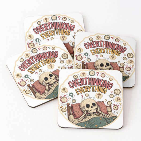 Item preview, Overthinking Everything Skeleton – Funny Anxiety & Overthinking Humor designed and sold by Rood Art Studio.