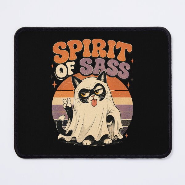 Item preview, Spirit Of Sass Sassy Ghost Cat Funny Halloween Meme designed and sold by Retro Whiskers.