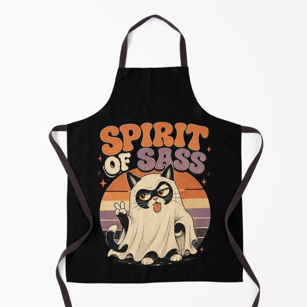 Item preview, Spirit Of Sass Sassy Ghost Cat Funny Halloween Meme designed and sold by Retro Whiskers.