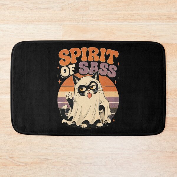 Item preview, Spirit Of Sass Sassy Ghost Cat Funny Halloween Meme designed and sold by Retro Whiskers.
