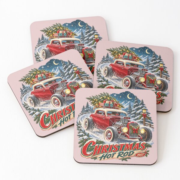 Item preview, Christmas Hot Rod 1937 Art designed and sold by Normandy Road Heritage™ - Vintage Garage Art.