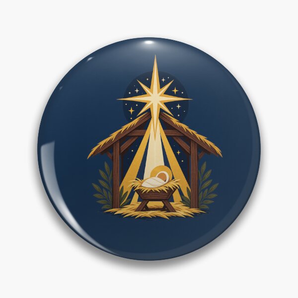 Item preview, Christian Christmas Nativity – Bethlehem Star and Manger Art designed and sold by astersgraphics.