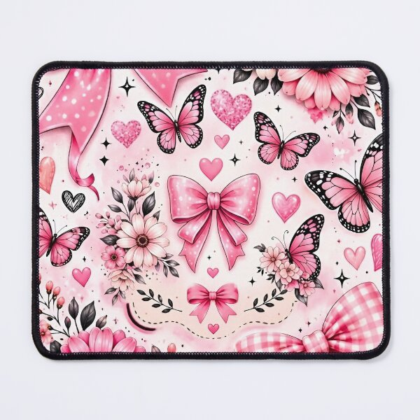 Item preview, Preppy Pink Floral Butterfly and Ribbon Cute Design designed and sold by MAXIZPRINT.