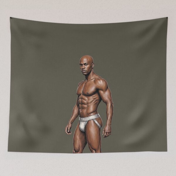 Item preview, Muscular Athletic Black Male - Bold Comic Illustration designed and sold by gayishdesign.