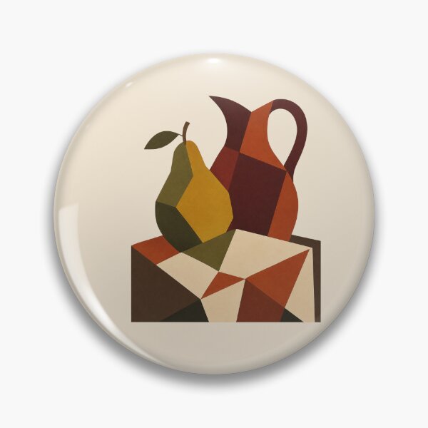Item preview, Modern Cubist Still Life – Autumn Pear and Jug Art designed and sold by astersgraphics.