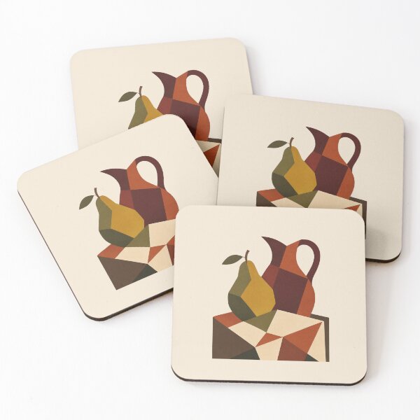 Item preview, Modern Cubist Still Life – Autumn Pear and Jug Art designed and sold by astersgraphics.
