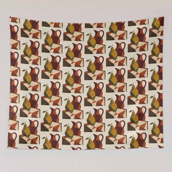 Item preview, Modern Cubist Still Life – Autumn Pear and Jug Art designed and sold by astersgraphics.