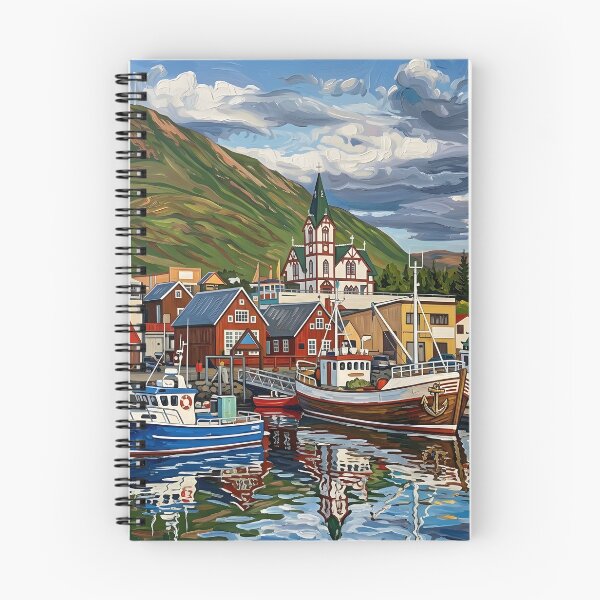 Item preview, Husavik Acrylic Print,Iceland Travel Poster designed and sold by POSTERIOCREW.
