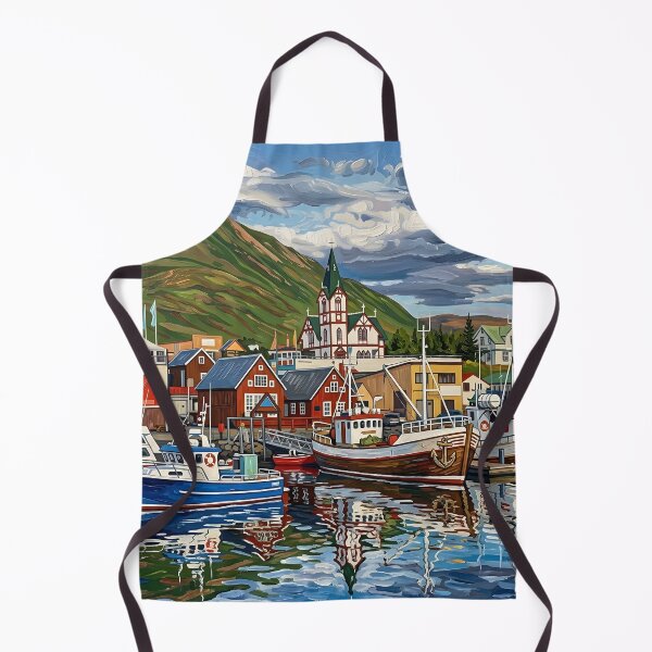 Item preview, Husavik Acrylic Print,Iceland Travel Poster designed and sold by POSTERIOCREW.