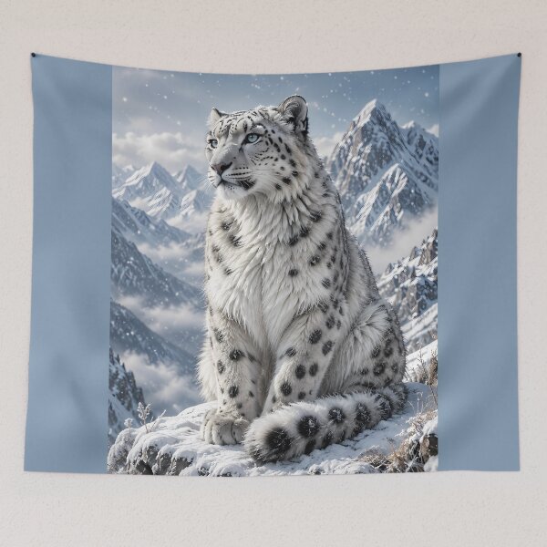 Item preview, Snow Leopard on Himalayan Peak – Majestic Mountain Wildlife designed and sold by ManJiangHong.