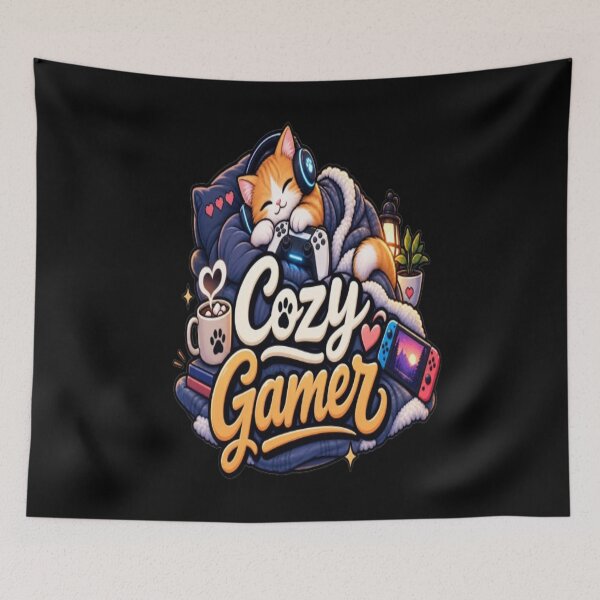 Item preview, Cozy Gamer – Cute Gaming Cat & Cozy Gaming Setup designed and sold by v6ziix.