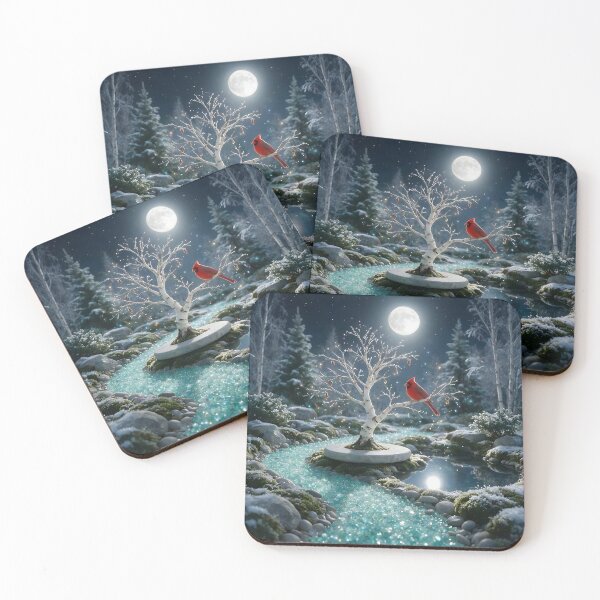 Item preview, December Turquoise Zen Garden – Cardinal Moon Crystal Art designed and sold by Roanemermaid.