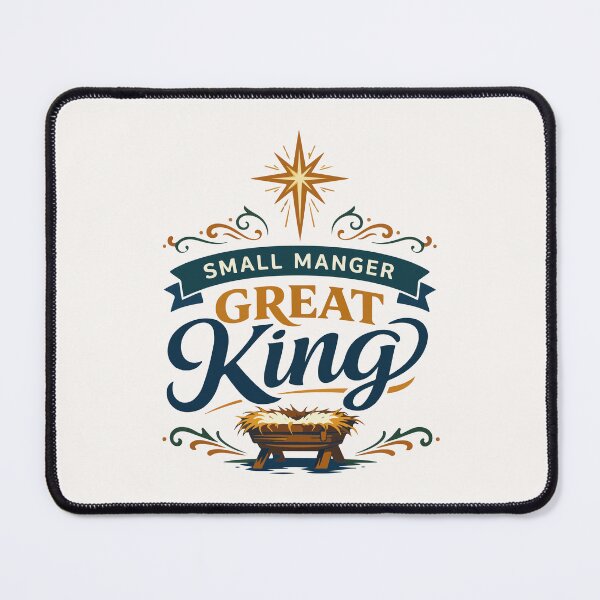 Item preview, Small Manger Great King Christmas Typography designed and sold by stylishdzign.