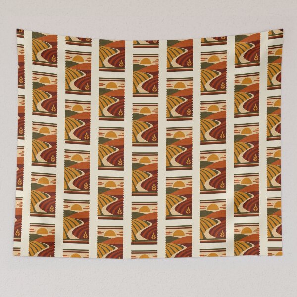 Item preview, Harvest Weave – Woven Autumn Landscape Wall Art designed and sold by astersgraphics.