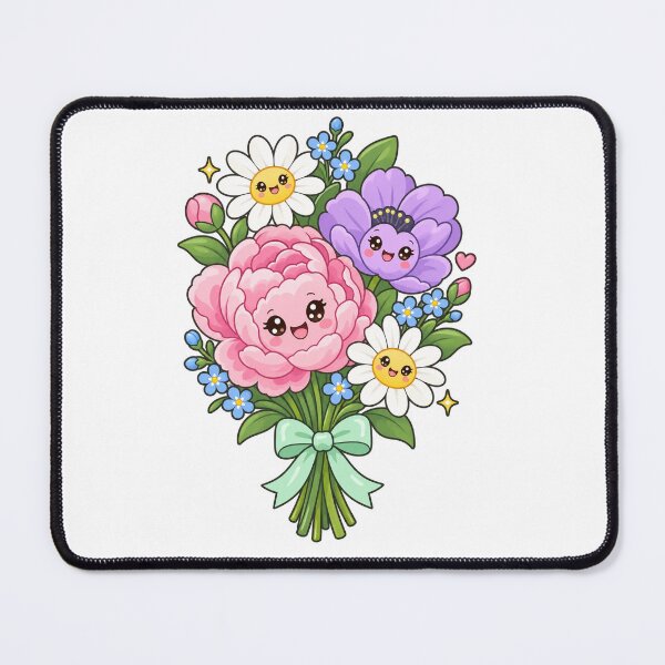 Item preview, Cute Kawaii Flower Bouquet Peony and Daisies designed and sold by ArtsAmaze.