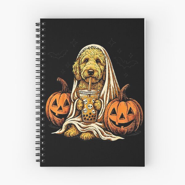 Item preview, Cute Halloween Witch Dog with Pumpkins and Ghosts designed and sold by Rahamkshop.