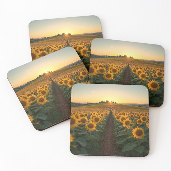 Item preview, Golden Sunset Over Endless Sunflower Field designed and sold by bakosshops.