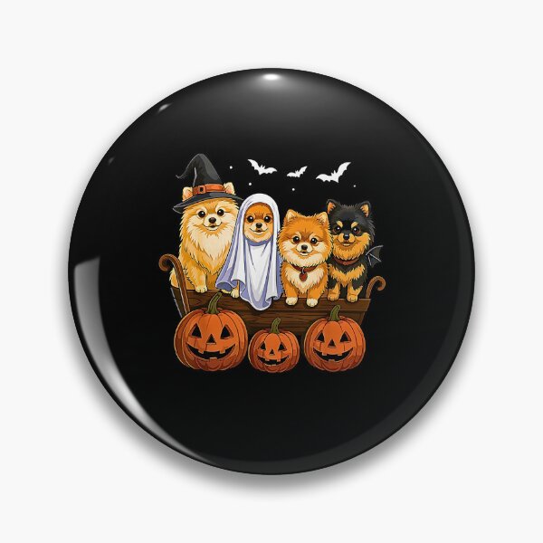 Item preview, Cute Halloween Witch Dog with Pumpkins and Ghosts designed and sold by Rahamkshop.