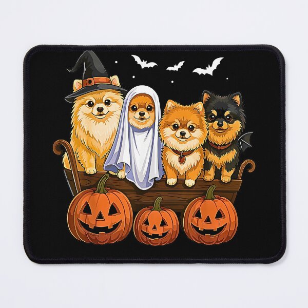 Item preview, Cute Halloween Witch Dog with Pumpkins and Ghosts designed and sold by Rahamkshop.