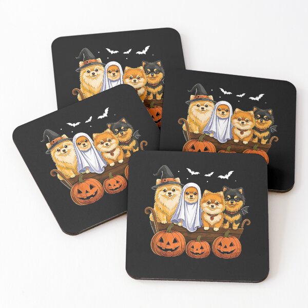 Item preview, Cute Halloween Witch Dog with Pumpkins and Ghosts designed and sold by Rahamkshop.