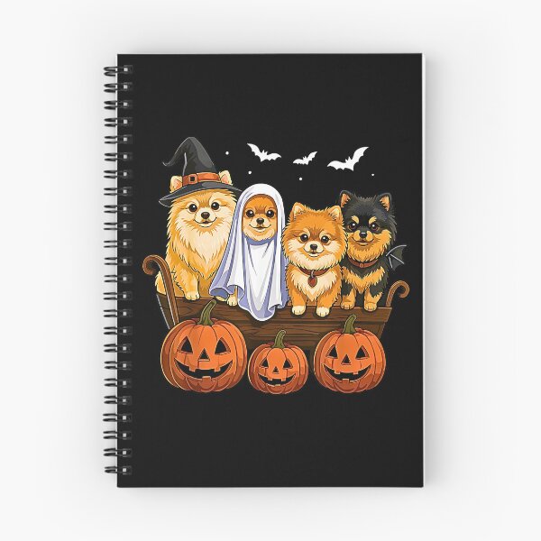 Item preview, Cute Halloween Witch Dog with Pumpkins and Ghosts designed and sold by Rahamkshop.