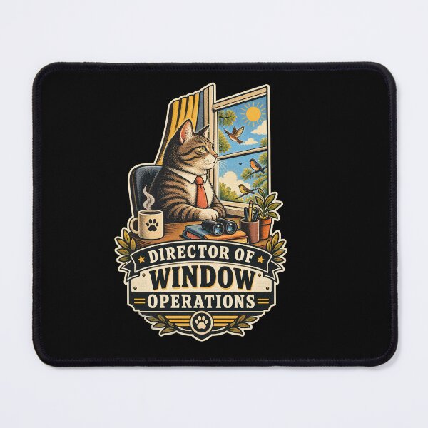 Item preview, Director of Window Operations – Funny Office Cat designed and sold by FreshPixelArt.